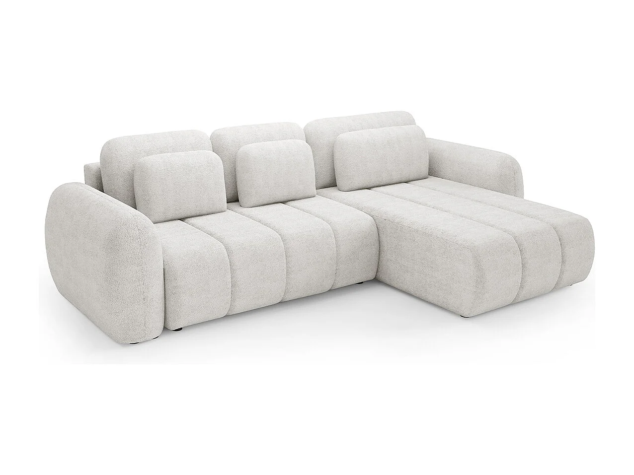 Canapé d'angle réversible et convertible 3 places avec coffre Cesar Blanc