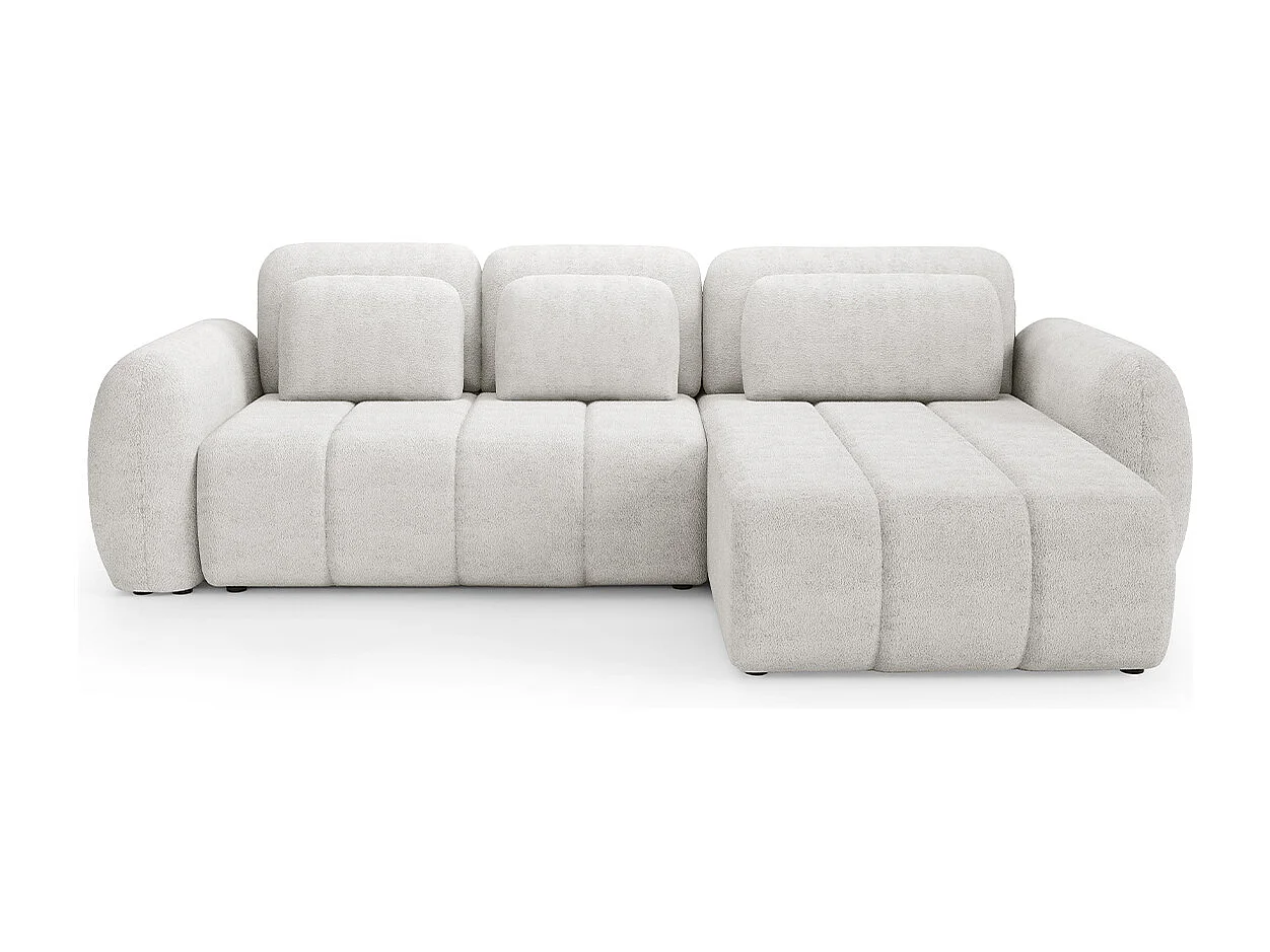 Canapé d'angle réversible et convertible 3 places avec coffre Cesar Blanc