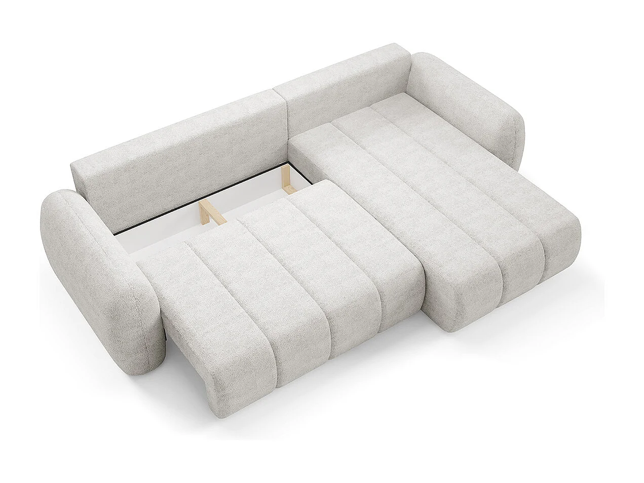 Canapé d'angle réversible et convertible 3 places avec coffre Cesar Blanc