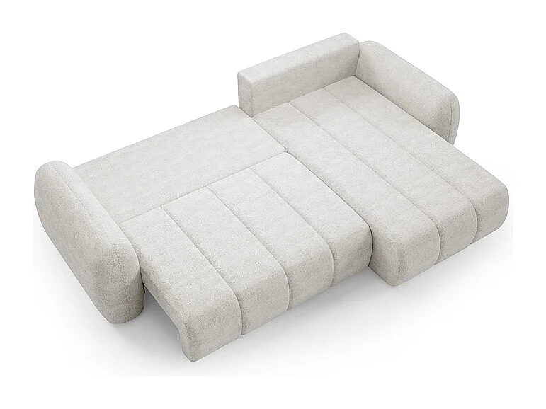 Canapé d'angle réversible et convertible 3 places avec coffre Cesar Blanc