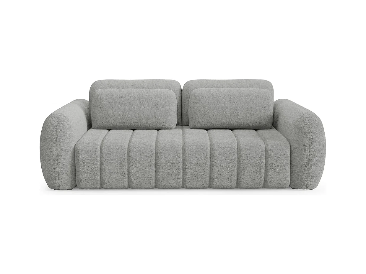 Canapé convertible 3 places avec coffre Cesar Gris clair