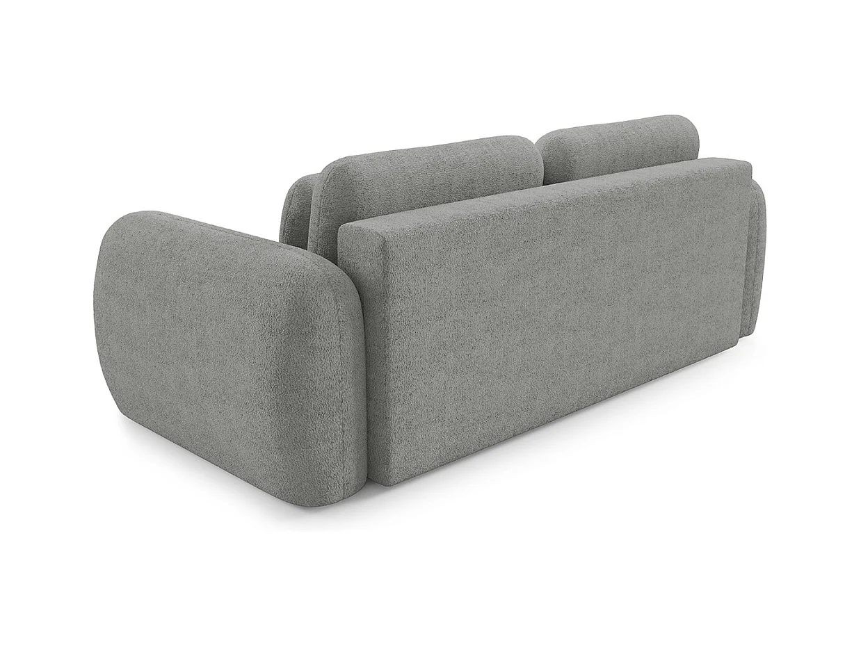 Canapé convertible 3 places avec coffre Cesar Gris clair