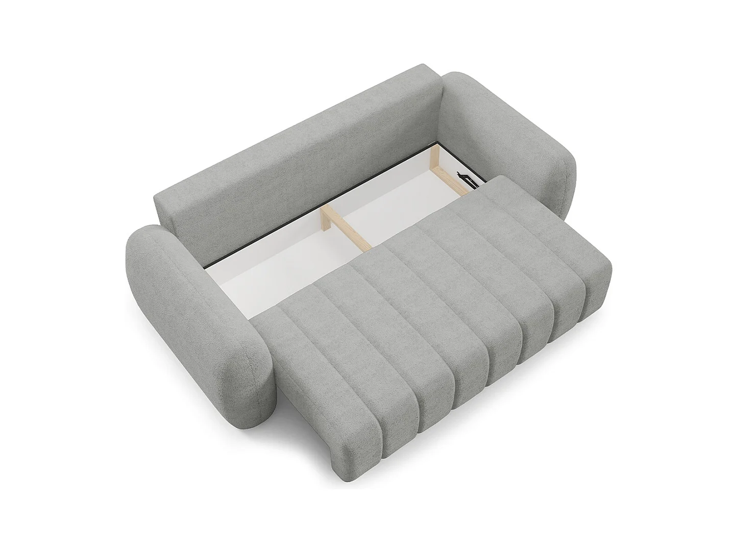 Canapé convertible 3 places avec coffre Cesar Gris clair