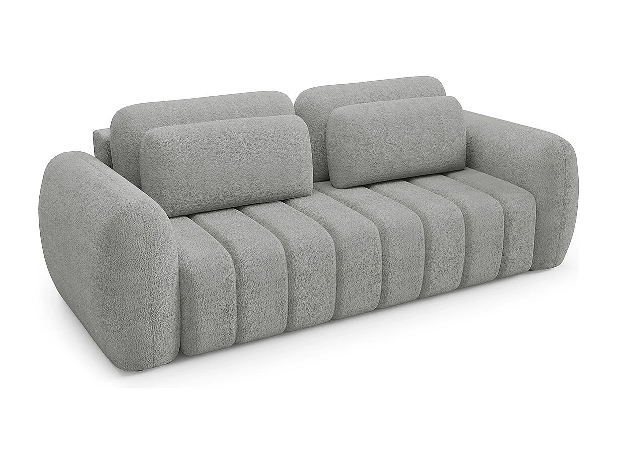 Canapé convertible 3 places avec coffre Cesar Gris clair