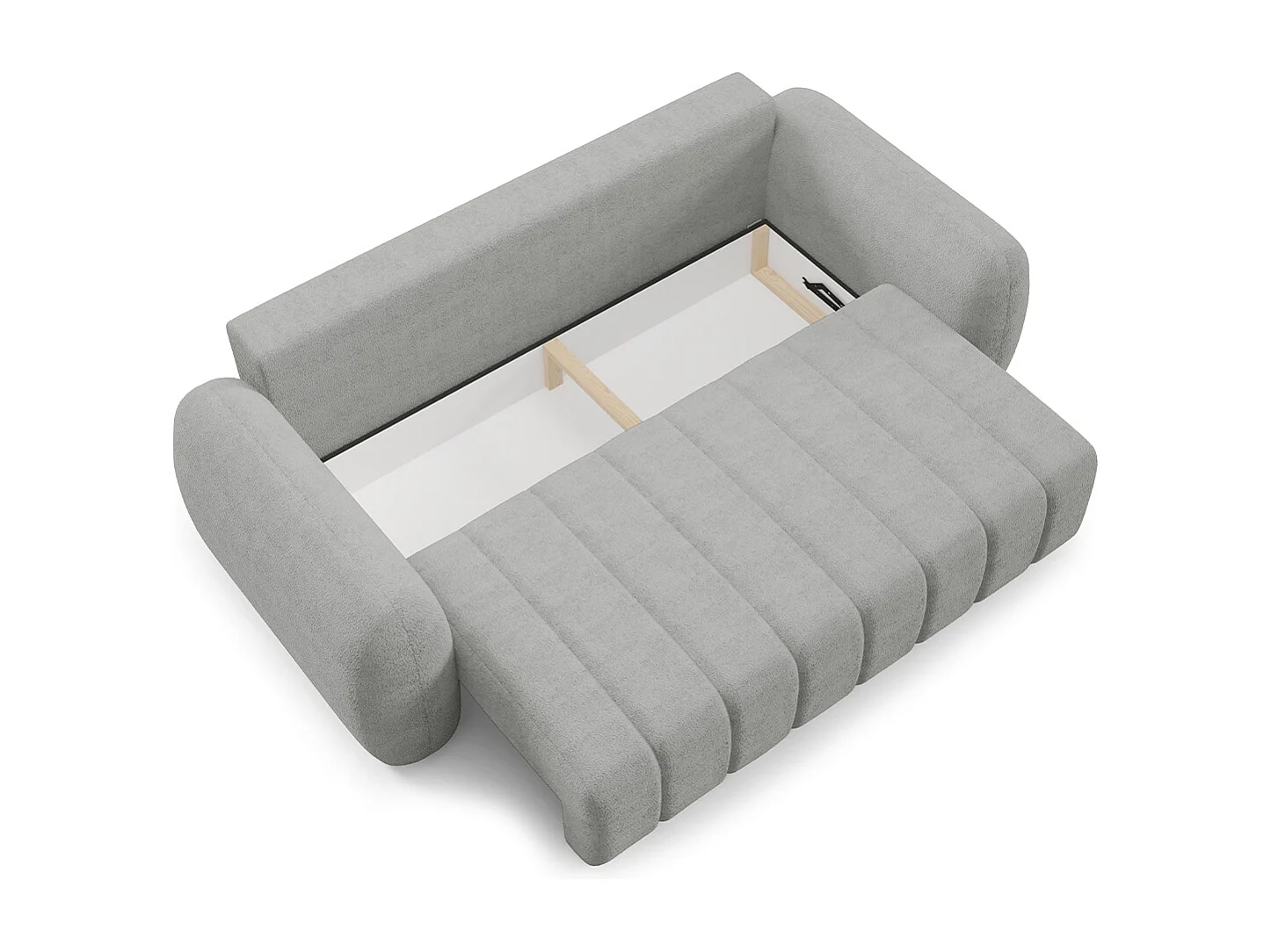 Canapé convertible 3 places avec coffre Cesar Gris clair