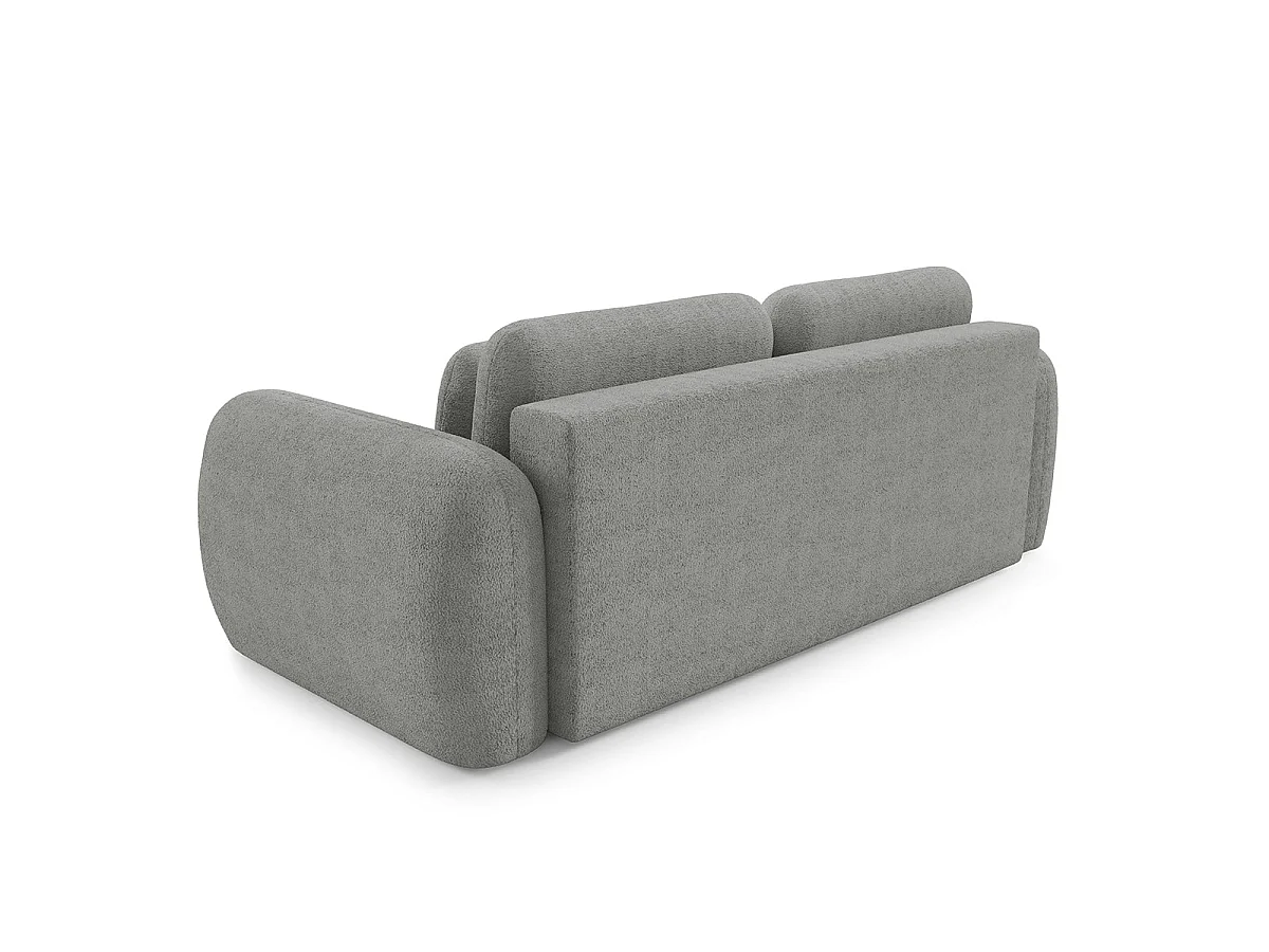 Canapé convertible 3 places avec coffre en tissu gris clair
