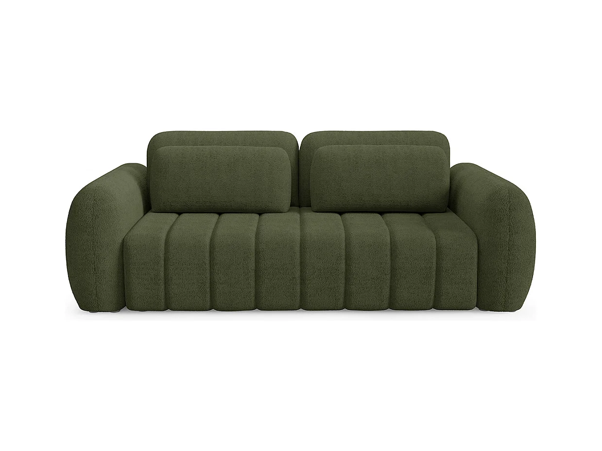 Canapé convertible 3 places avec coffre Cesar Vert