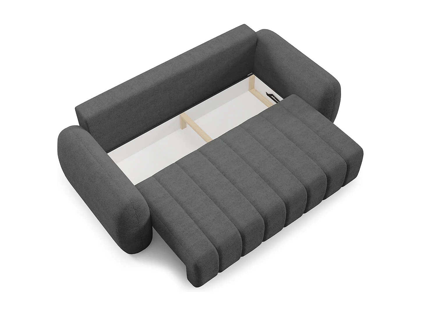Canapé convertible 3 places avec coffre Cesar Gris foncé
