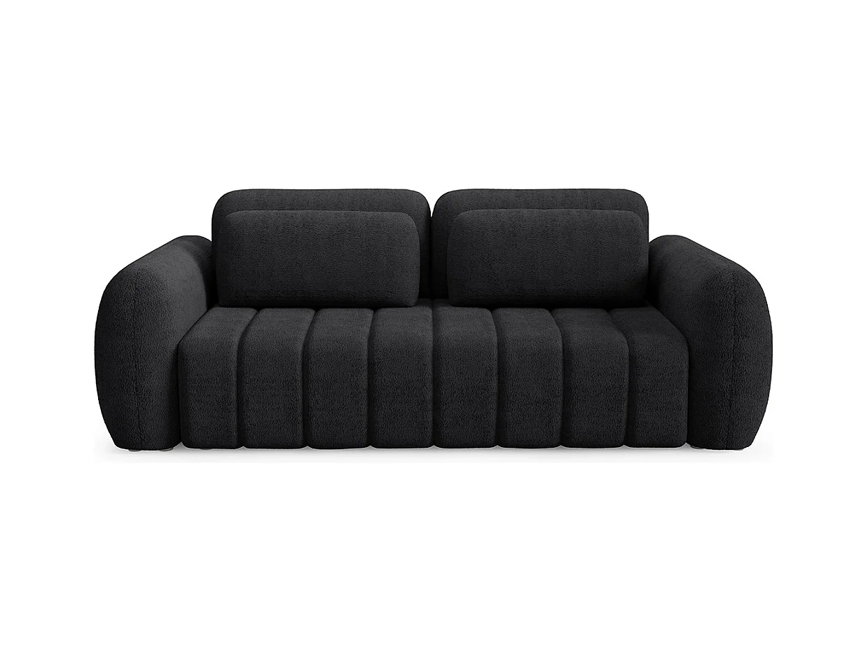 Canapé convertible 3 places avec coffre Cesar Noir