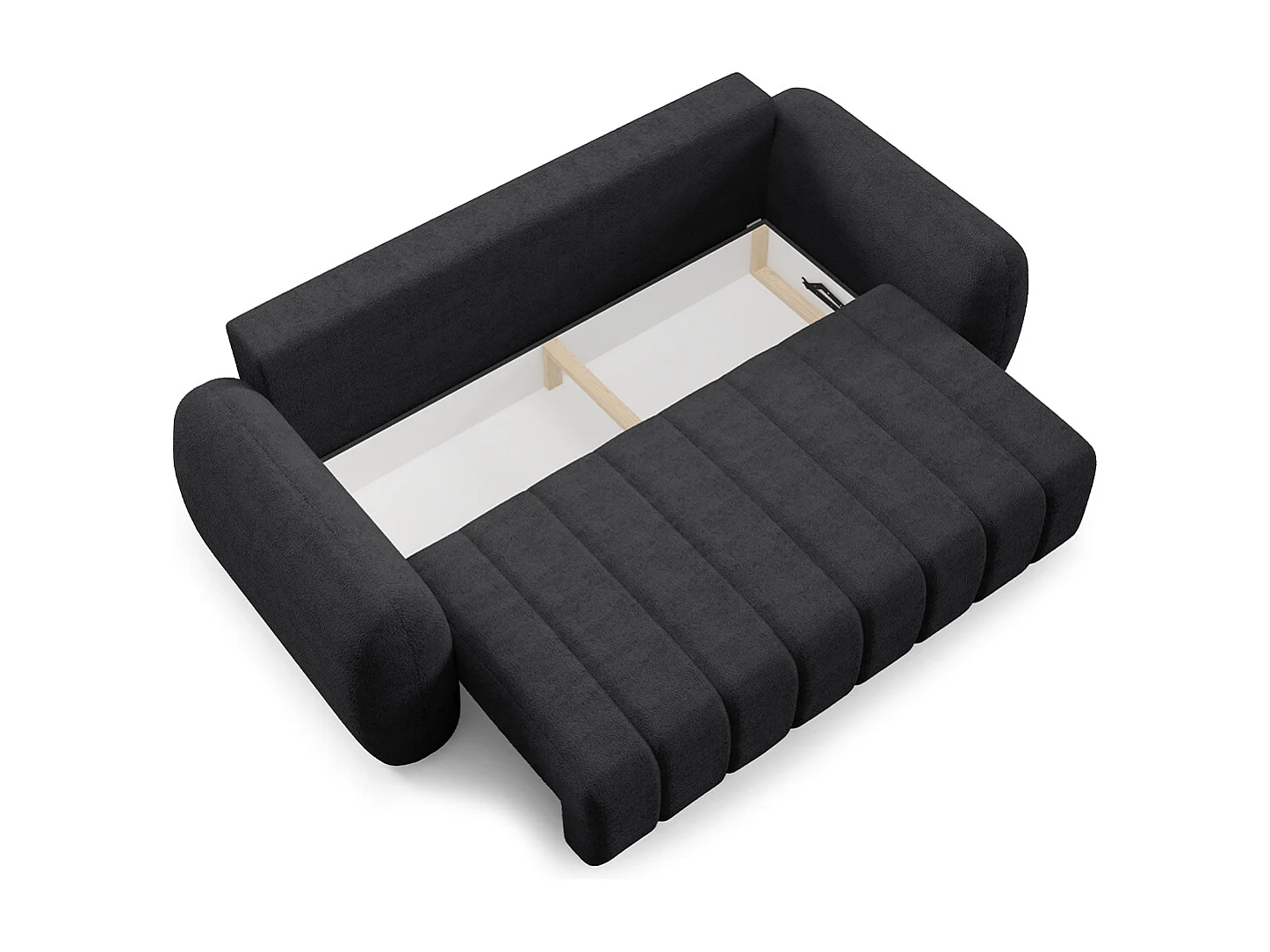 Canapé convertible 3 places avec coffre Cesar Noir