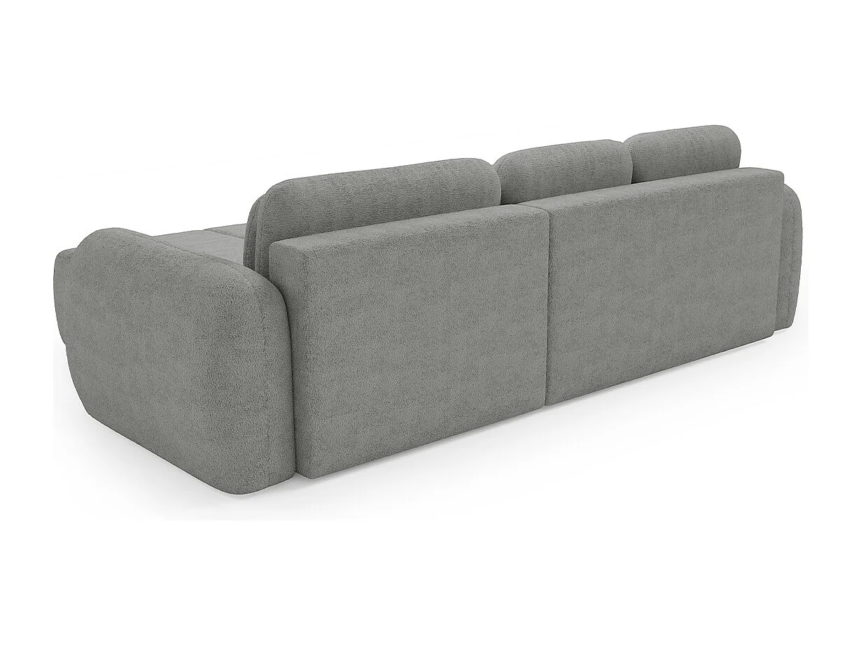 Canapé d'angle réversible et convertible 3 places avec coffre Cesar Gris clair