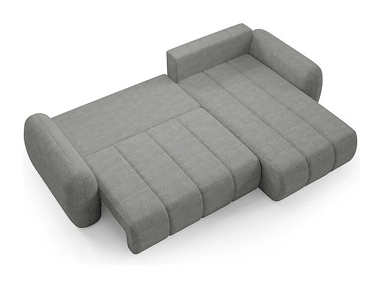 Canapé d'angle réversible et convertible 3 places avec coffre Cesar Gris clair