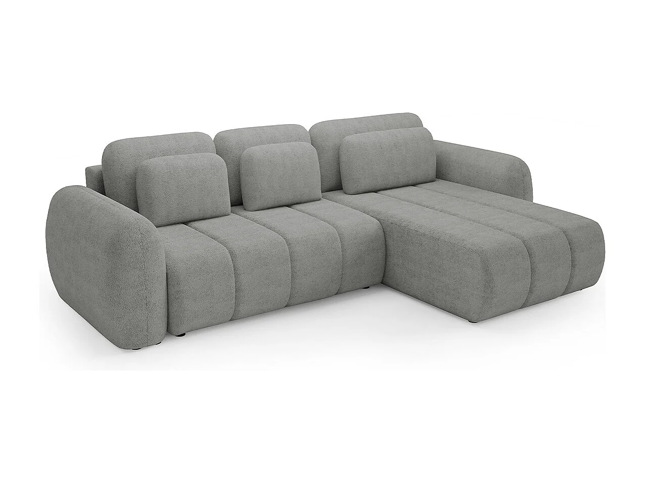 Canapé d'angle réversible et convertible 3 places avec coffre Cesar Gris clair