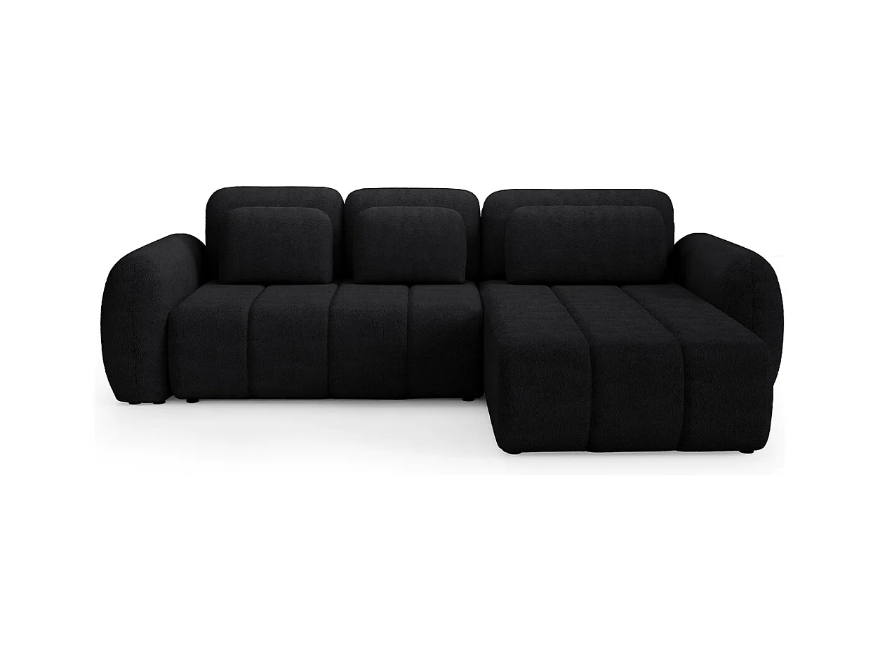 Canapé d'angle réversible et convertible 3 places avec coffre Cesar Noir