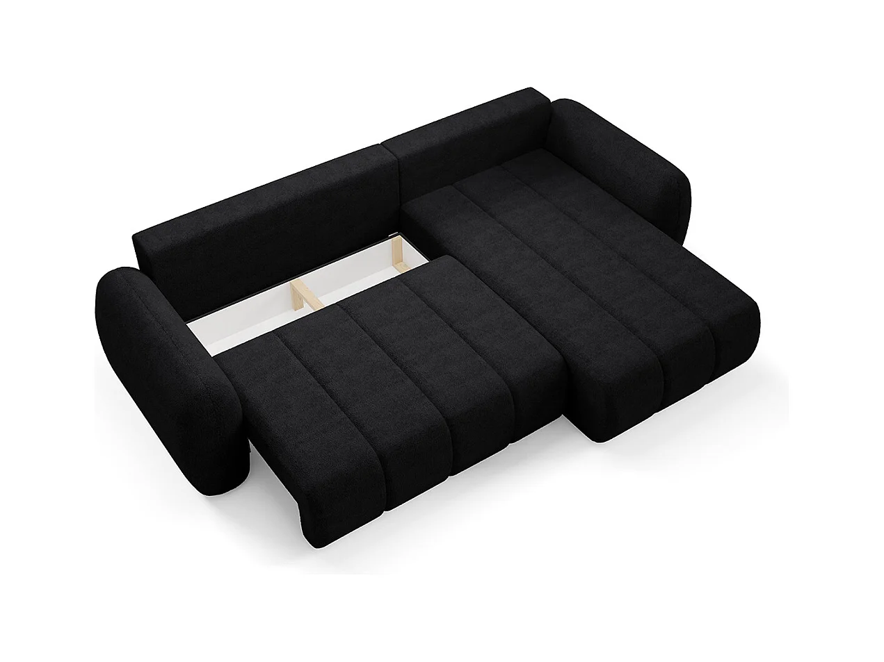 Canapé d'angle réversible et convertible 3 places avec coffre Cesar Noir