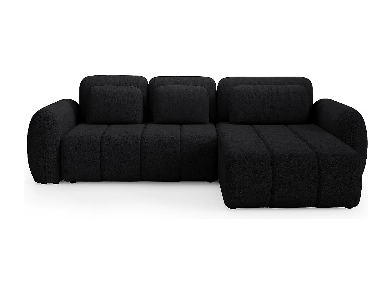 Canapé d'angle réversible et convertible 3 places avec coffre Cesar Noir