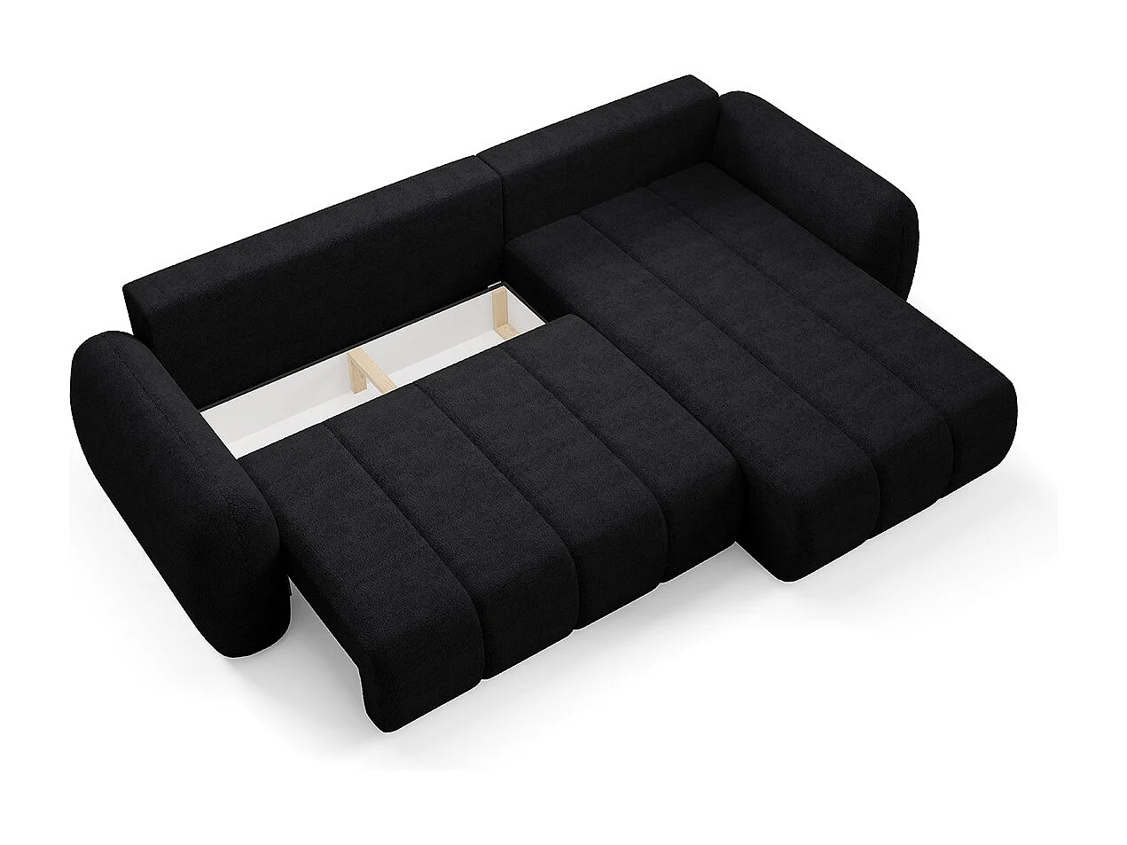 Canapé d'angle réversible et convertible 3 places avec coffre Cesar Noir