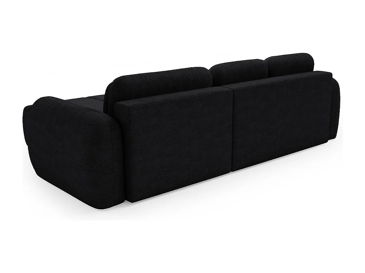 Canapé d'angle réversible et convertible 3 places avec coffre Cesar Noir