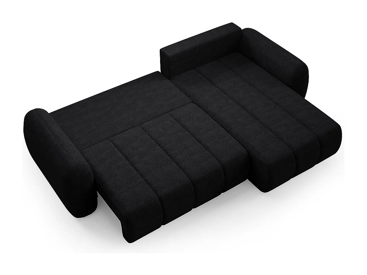 Canapé d'angle réversible et convertible 3 places avec coffre Cesar Noir