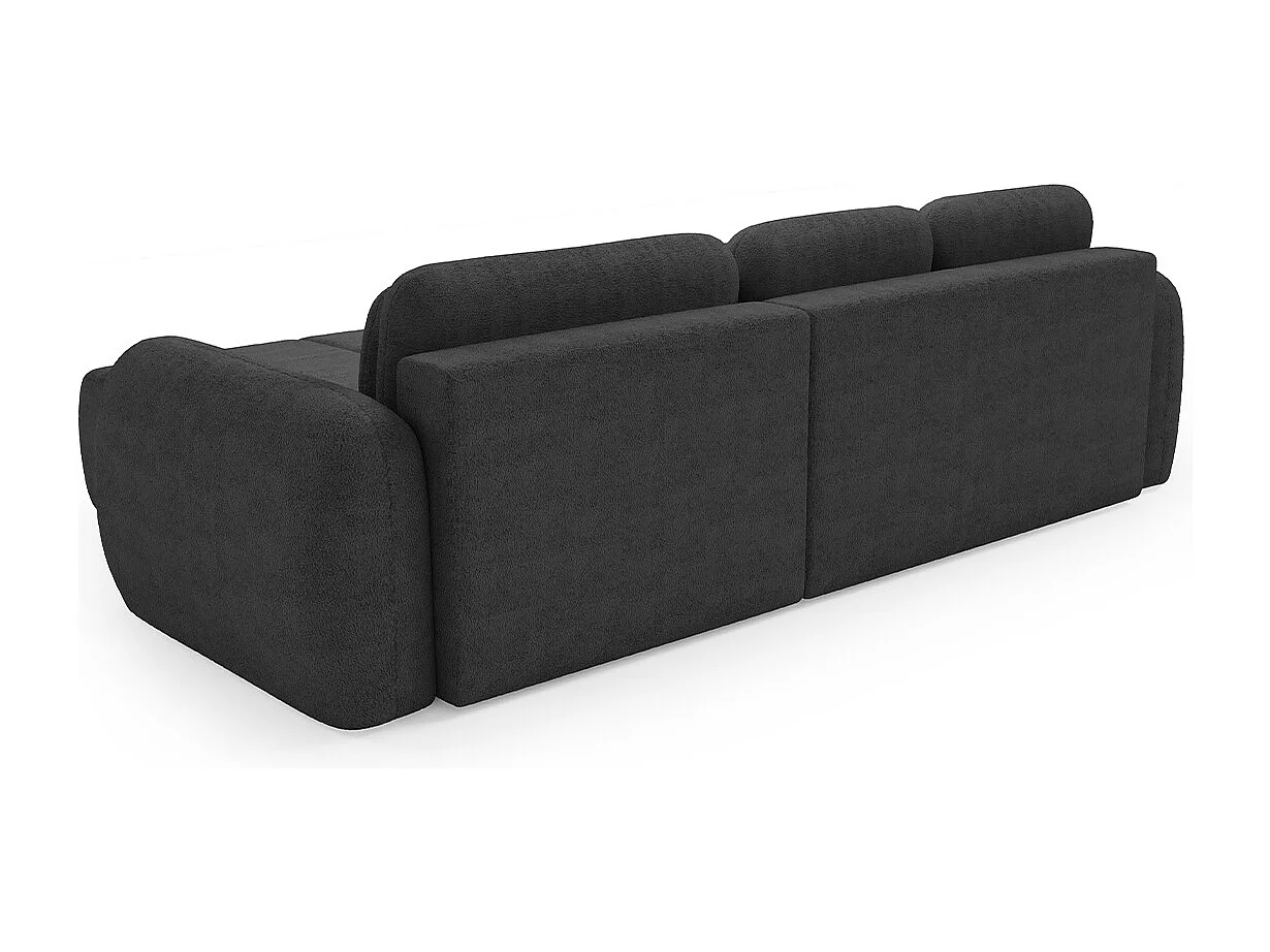 Canapé d'angle réversible et convertible 3 places avec coffre Cesar Gris foncé