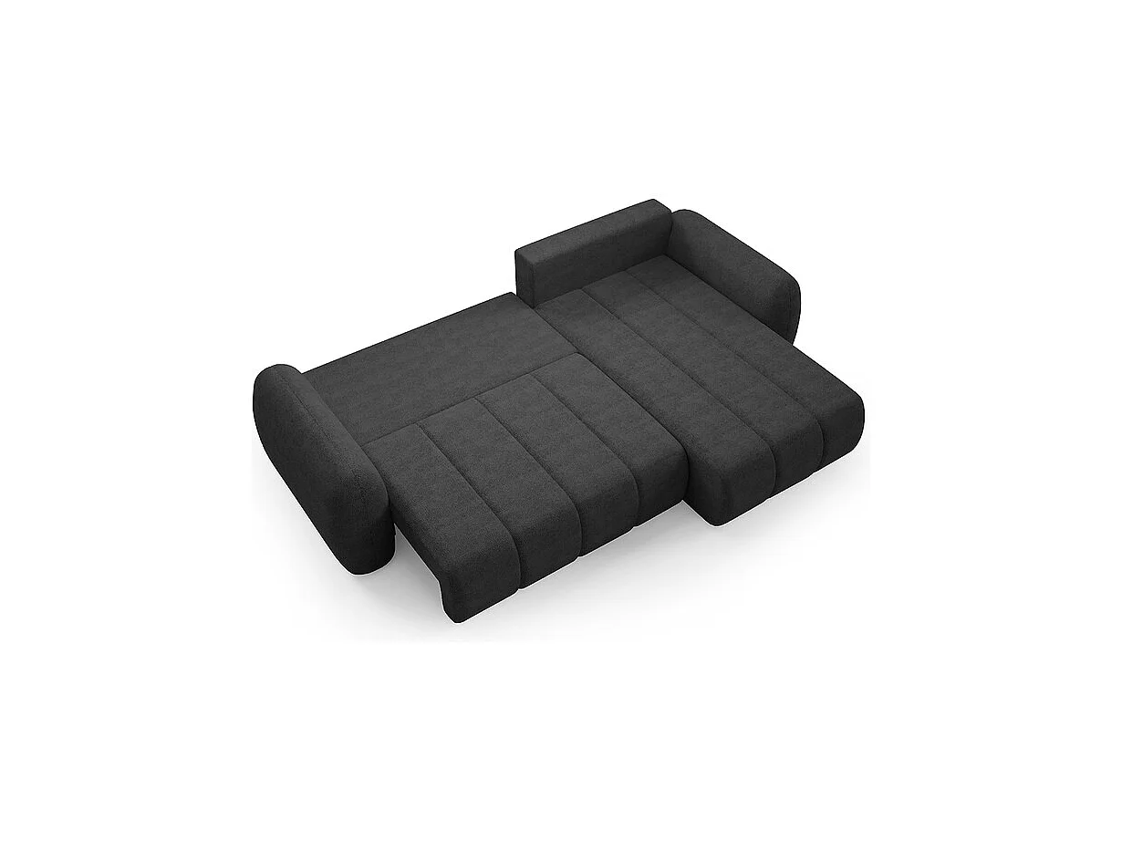 Canapé d'angle réversible et convertible 3 places avec coffre Cesar Gris foncé