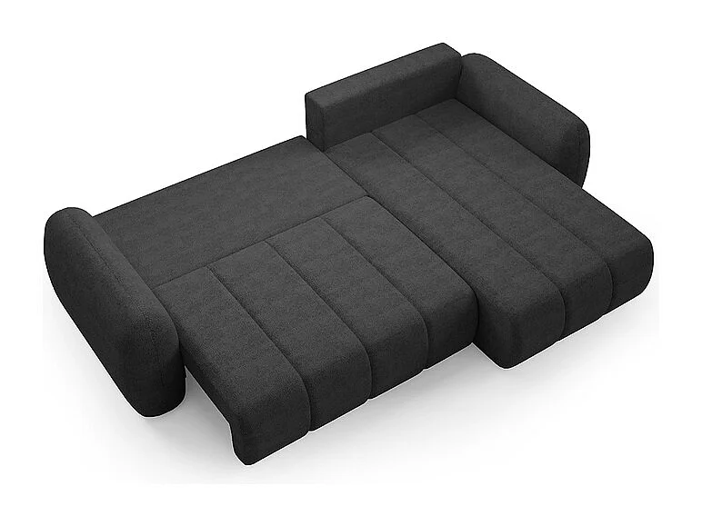 Canapé d'angle réversible et convertible 3 places avec coffre Cesar Gris foncé