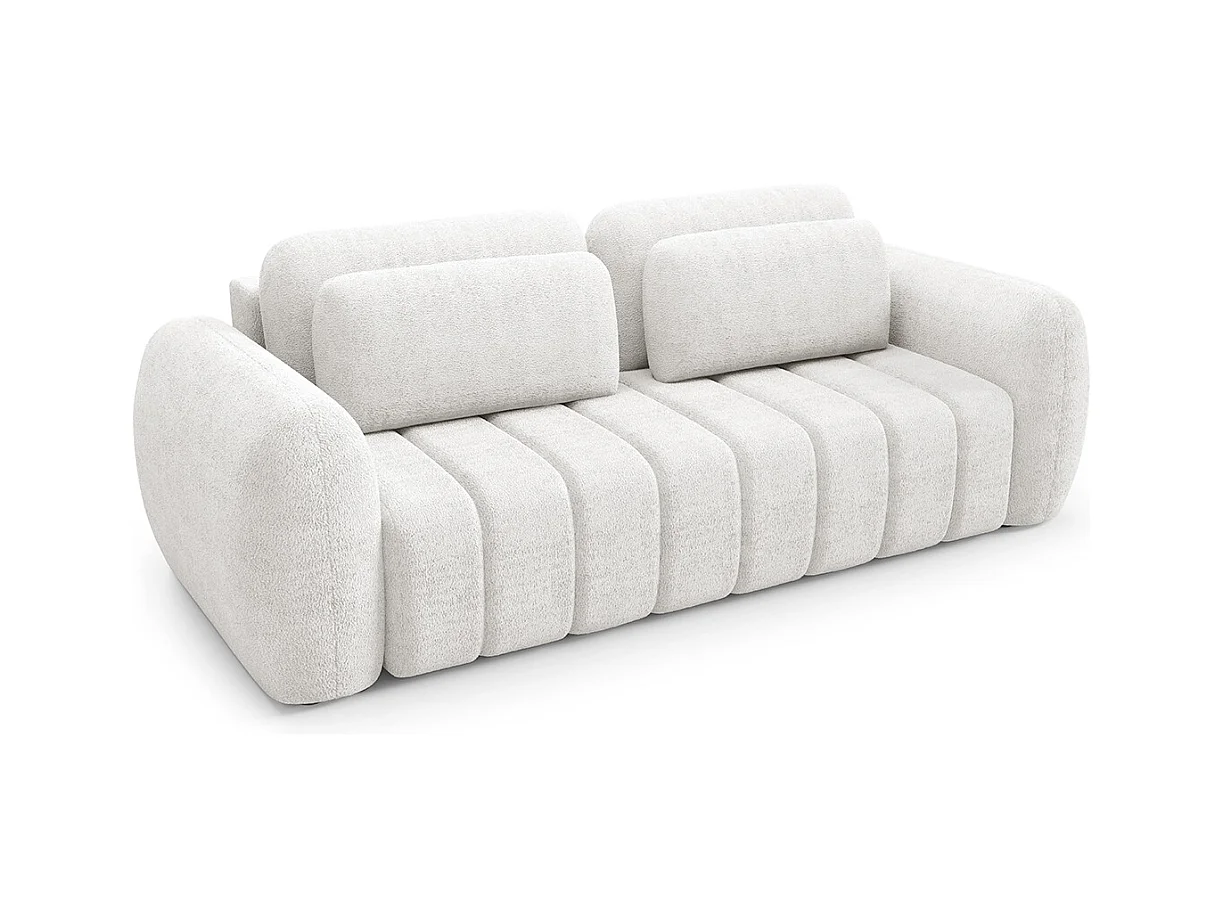 Canapé convertible 3 places avec coffre Cesar Blanc