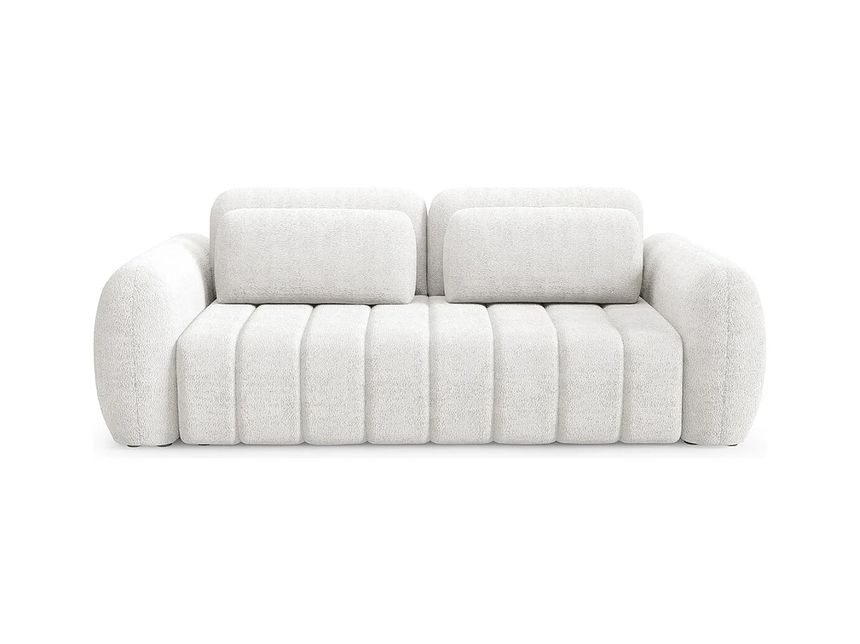 Canapé convertible 3 places avec coffre Cesar Blanc