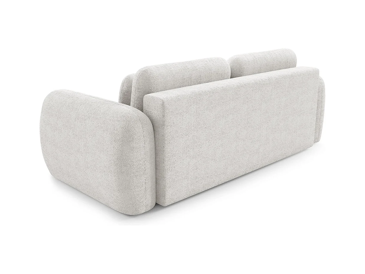 Canapé convertible 3 places avec coffre Cesar Blanc