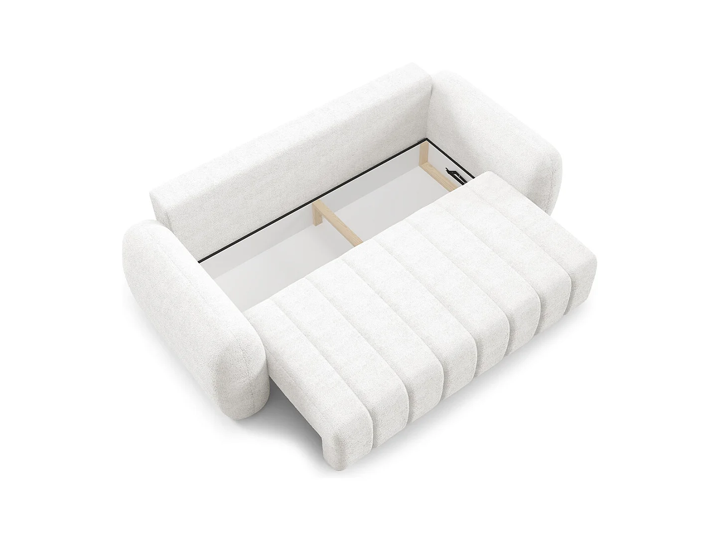 Canapé convertible 3 places avec coffre Cesar Blanc