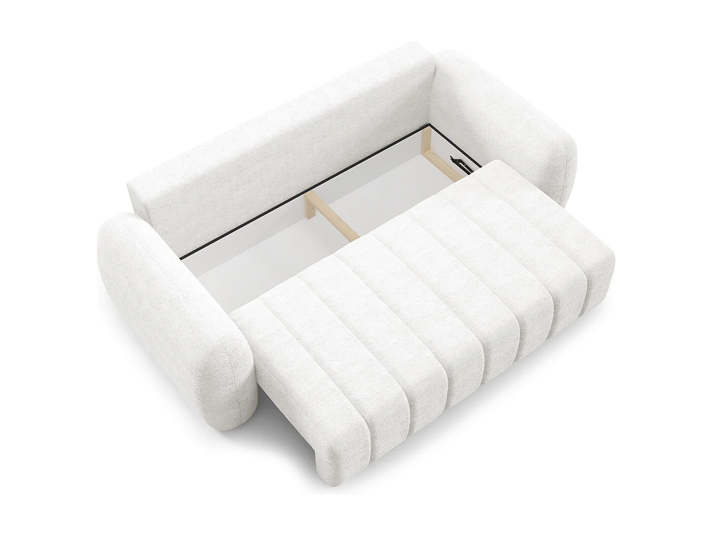 Canapé convertible 3 places avec coffre Cesar Blanc