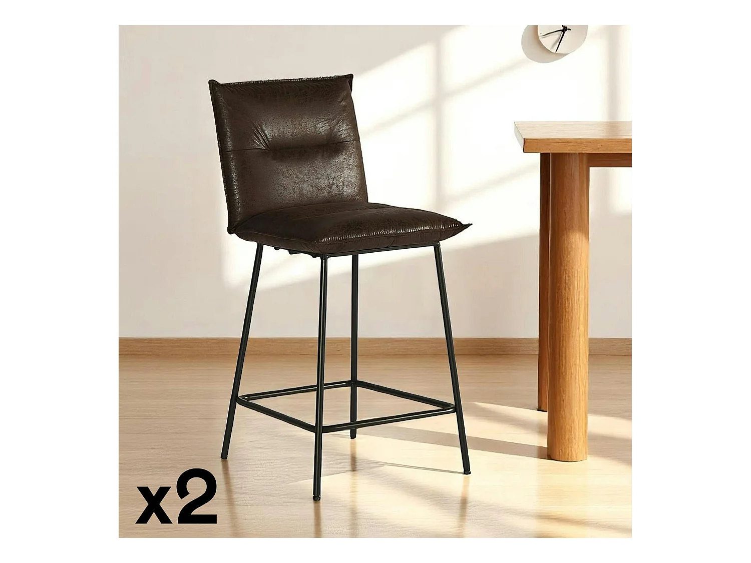 Chaise îlot central havane MALMOE (lot de 2)