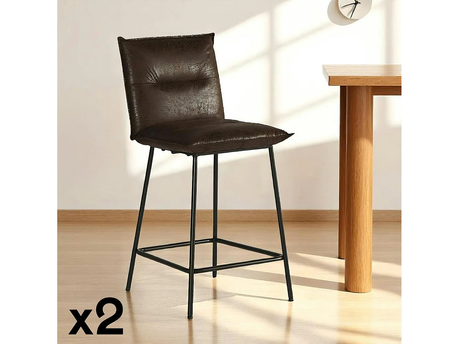 Chaise îlot central havane MALMOE (lot de 2)