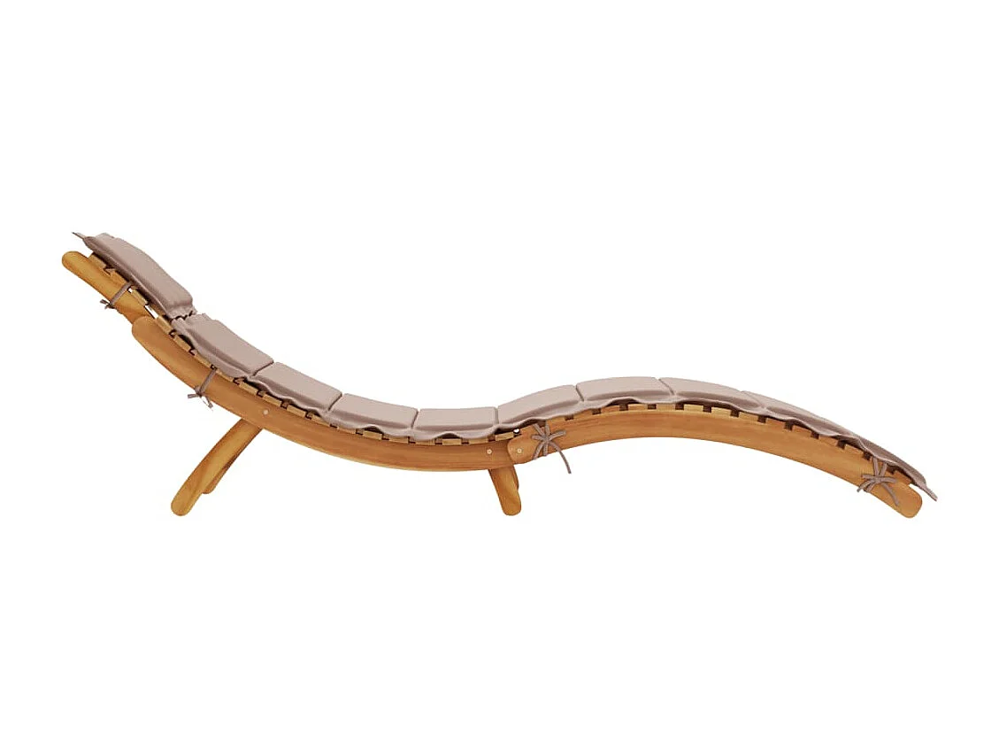 Espreguiçadeira com almofadão acácia maciça cinza-acastanhado