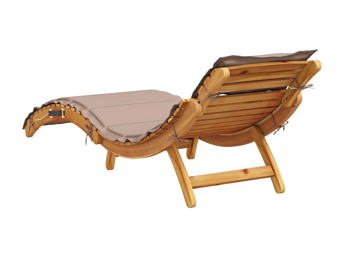 Espreguiçadeira com almofadão acácia maciça cinza-acastanhado