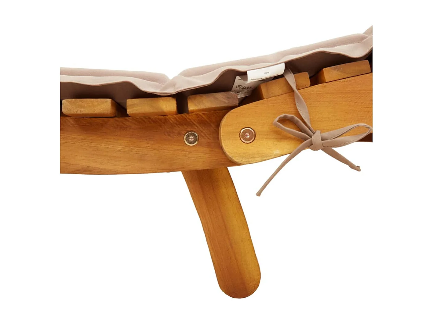 Espreguiçadeira com almofadão acácia maciça cinza-acastanhado