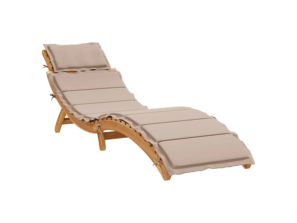 | Espreguiçadeira | taupe 55 x 184 x 64cm Madeira Sólida de Acácia