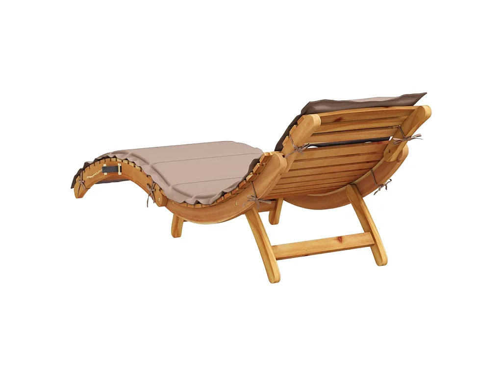| Espreguiçadeira | taupe 55 x 184 x 64cm Madeira Sólida de Acácia