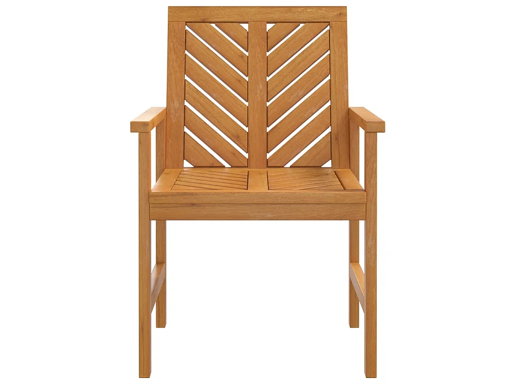 Chaises à manger de jardin lot de 2 bois massif d'acacia