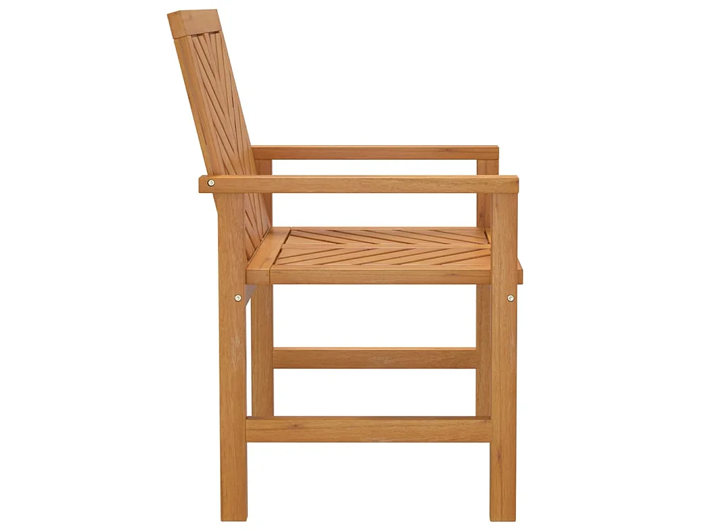 Chaises à manger de jardin lot de 2 bois massif d'acacia