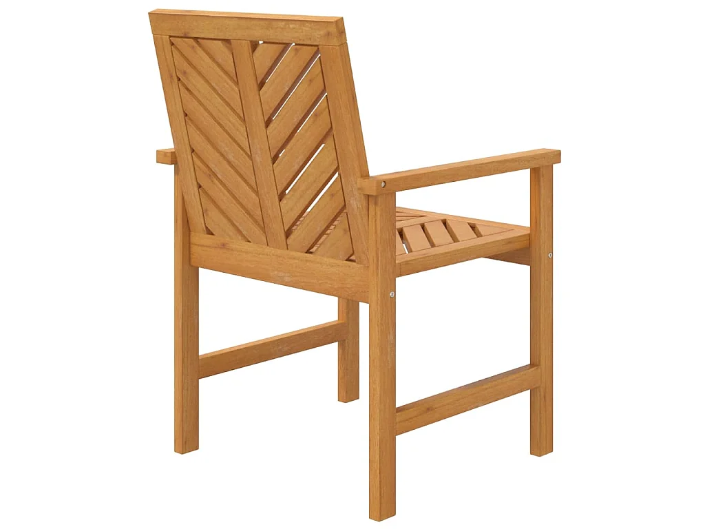 Chaises à manger de jardin lot de 2 bois massif d'acacia
