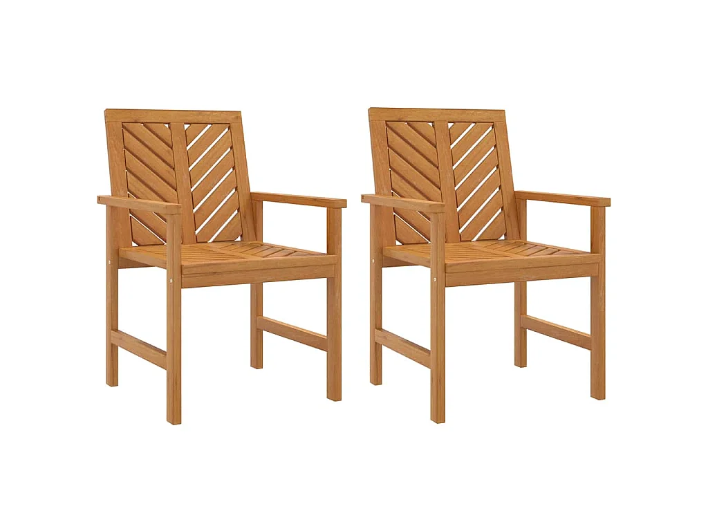 Chaises à manger de jardin lot de 2 bois massif d'acacia