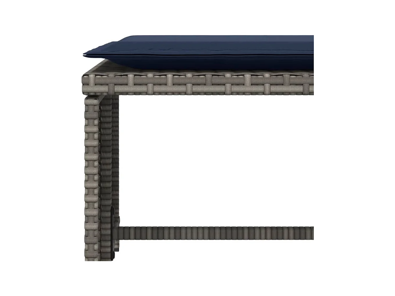Tuinstoel met voetenbank poly rattan grijs