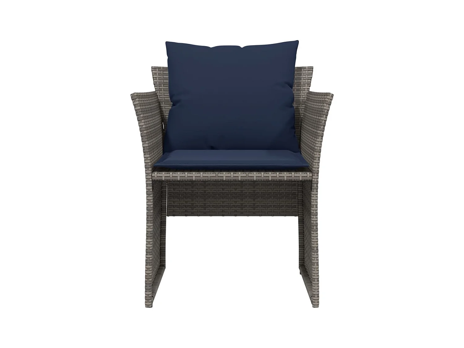 Tuinstoel met voetenbank poly rattan grijs