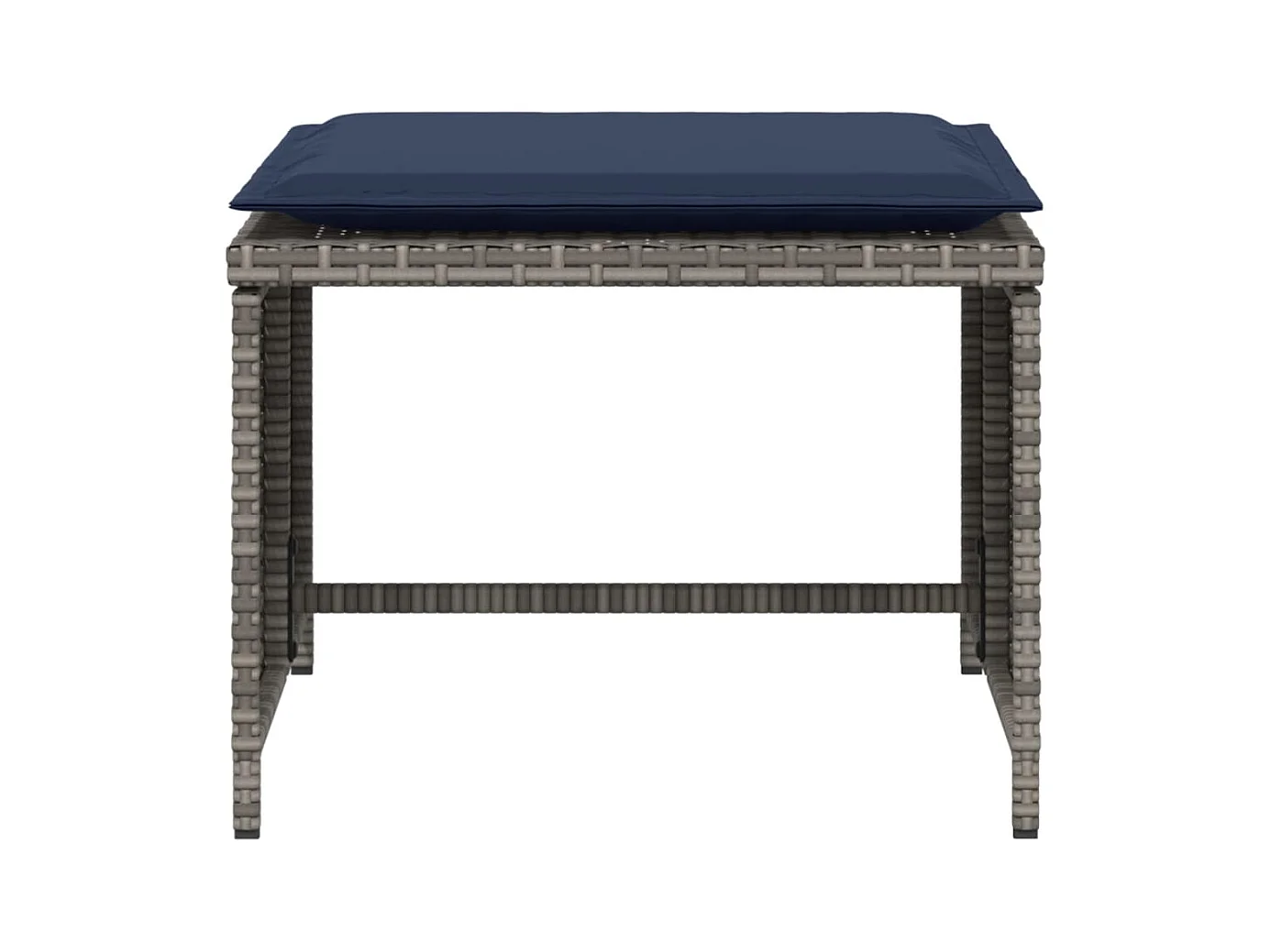 Tuinstoel met voetenbank poly rattan grijs