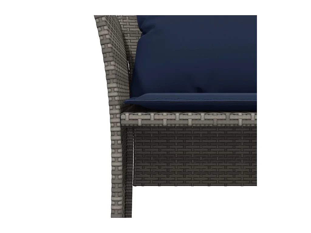 Tuinstoel met voetenbank poly rattan grijs