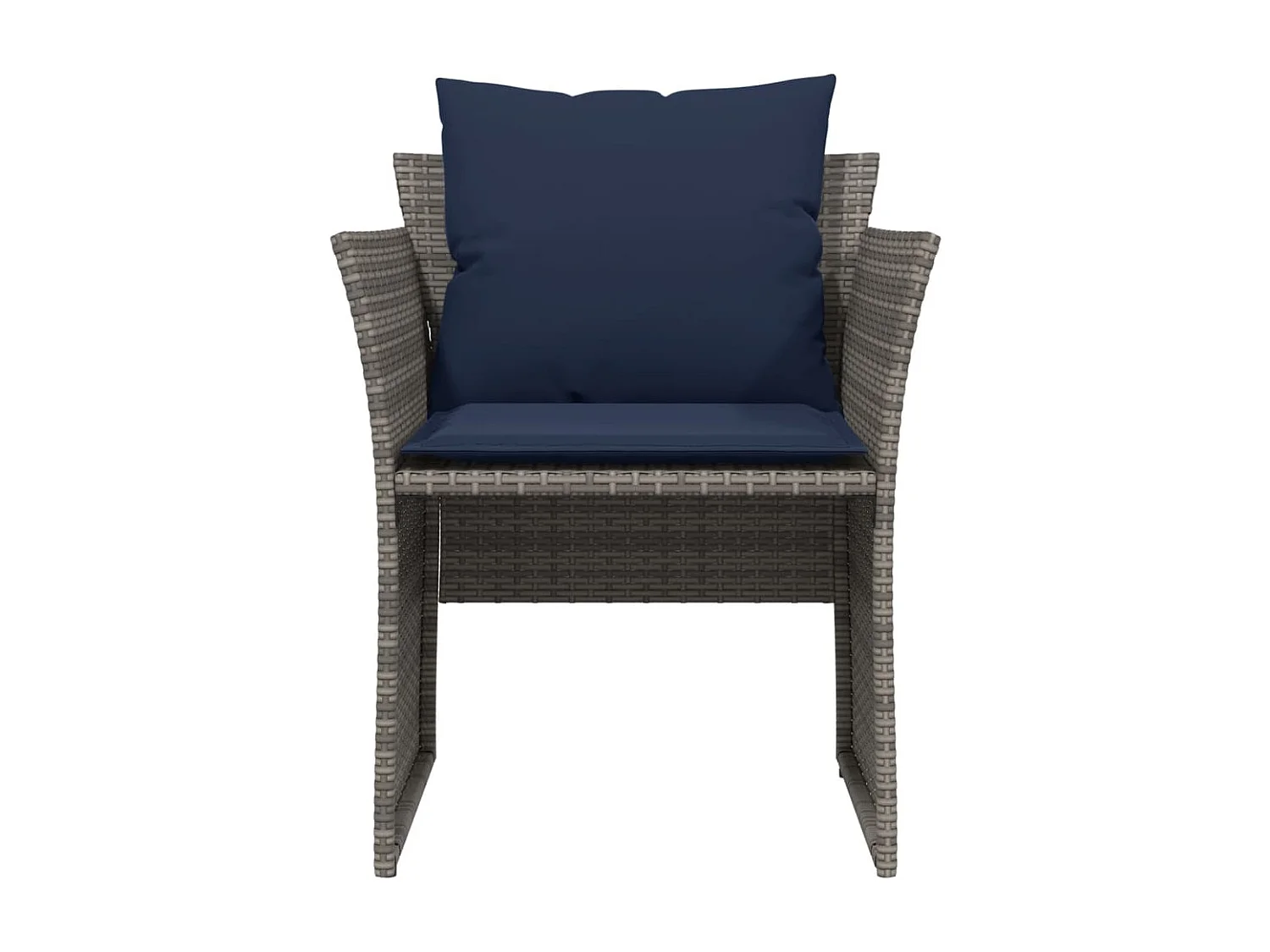 Tuinstoel met voetenbank poly rattan grijs