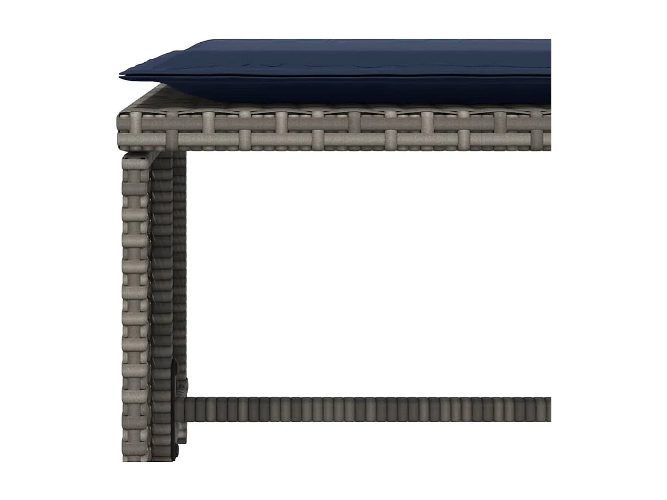 Tuinstoel met voetenbank poly rattan grijs