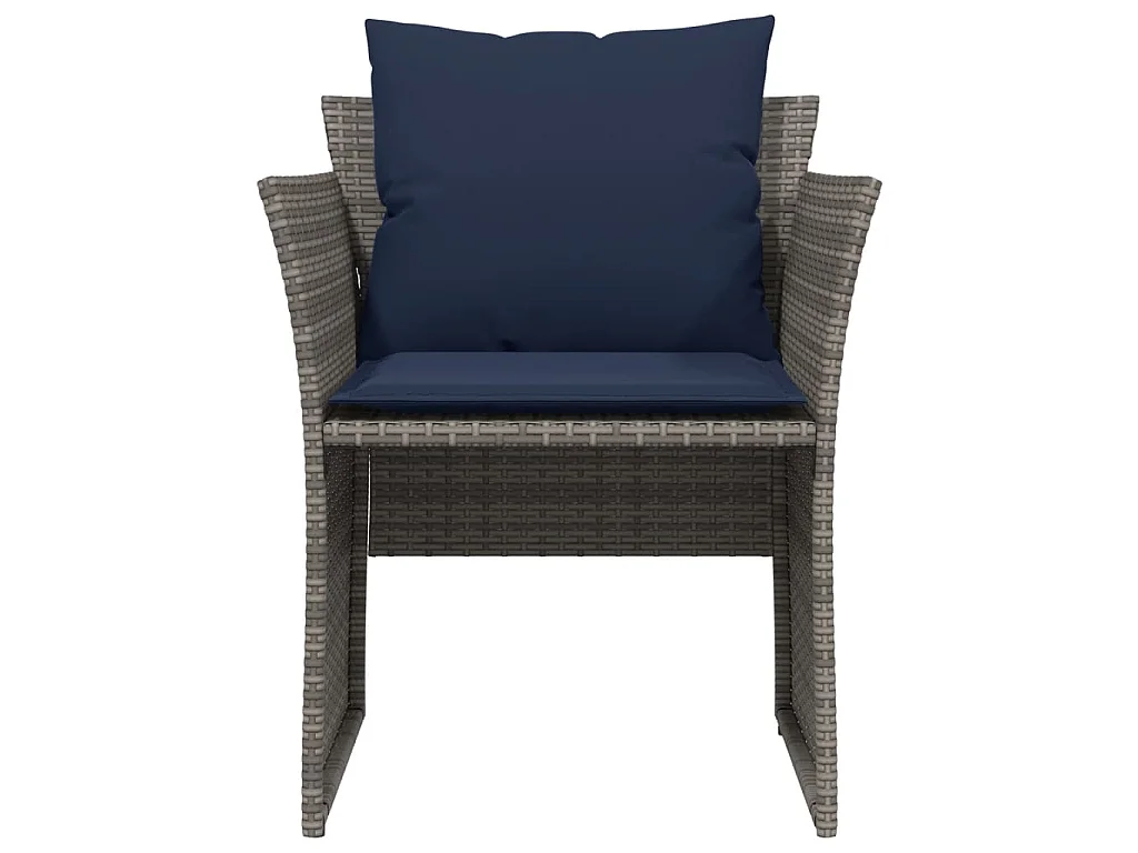 Chaise de jardin avec tabouret gris résine tressée