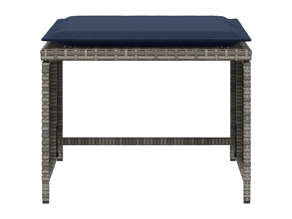 Chaise de jardin avec tabouret gris résine tressée